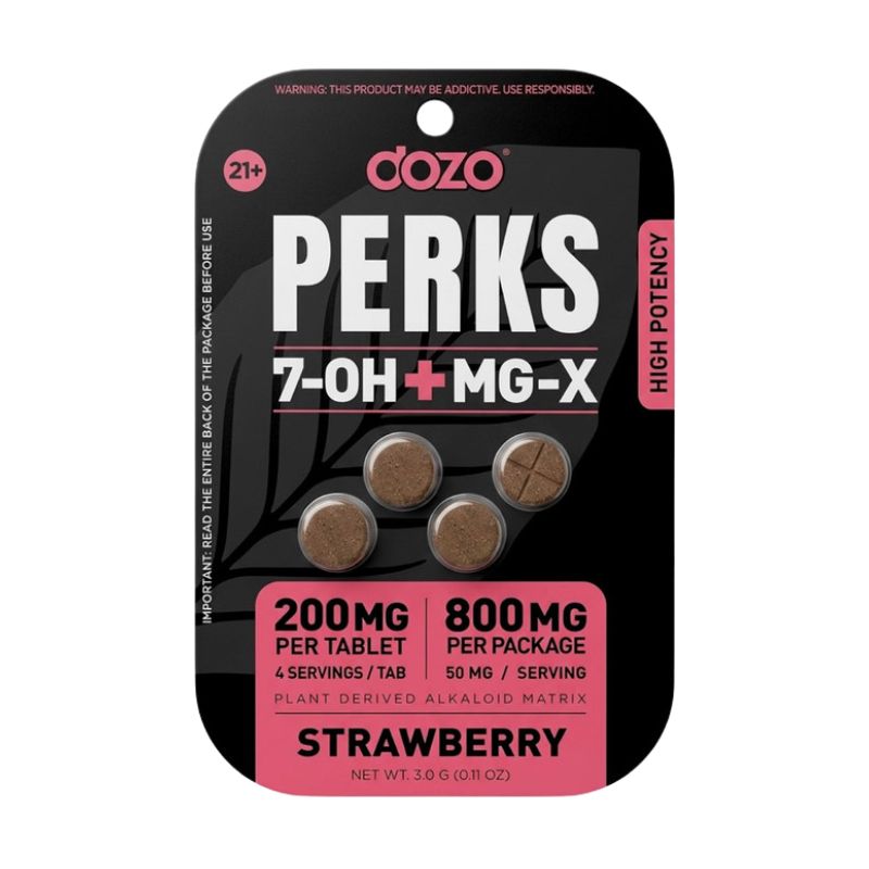 Dozo Perks 7-Hydroxymitragynine + MG-X Tablets 4ct 200mg Per Tablet