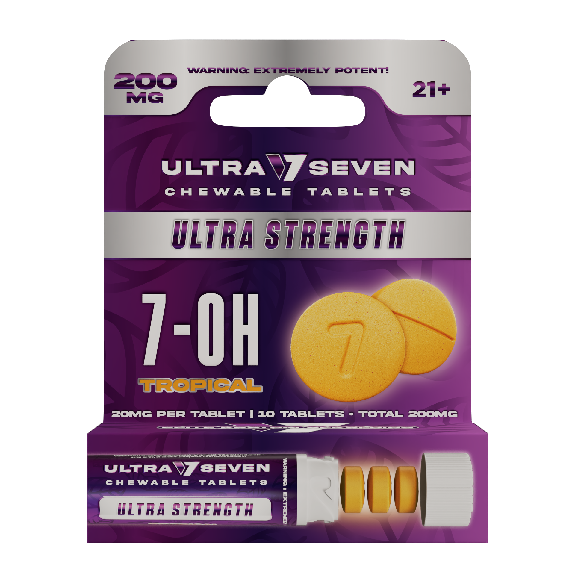 Ultra Seven 10ct 7OH Tabs Ultra Strength Tropical 20mg Per Tablet