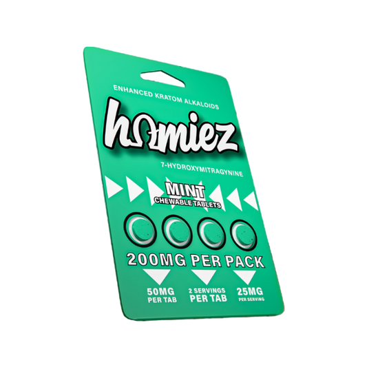 HOMIEZ 7-HYDROXYMITRAGYNINE TABLETS 4CT / 50MG EACH – MINT