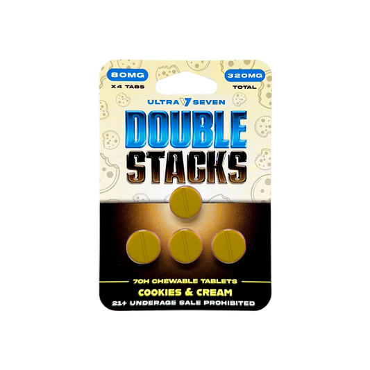 Ultra Seven Double Stacks 4ct 7OH Chewable Tab Cookies and Cream 80mg Per Tablet