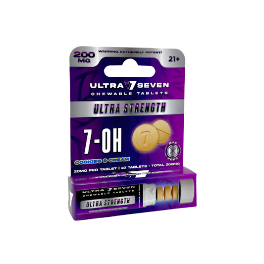 Ultra Seven 10ct 7OH Tabs Ultra Strength Cookies & Cream 20mg Per Tablet - Seven Tech