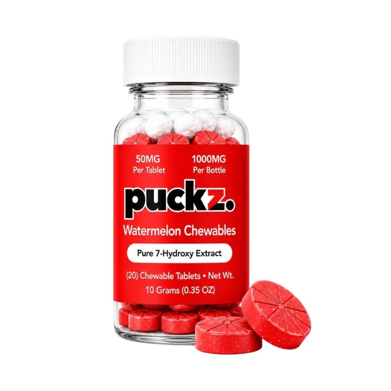 🎁 Puckz Pure 7-Hydroxymitragynine Extract Chewable Tablets Bottle 20ct 50mg Per Tablet (100% off)