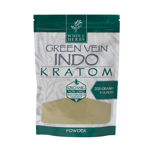 WHOLE HERBS KRATOM POWDER 225G / 8OZ - INDO GREEN VEIN - Seven Tech