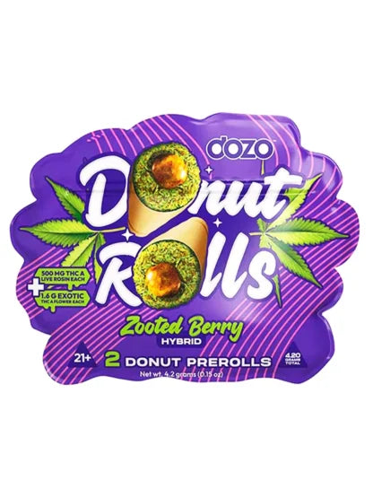 DOZO - THC A DONUT PRE-ROLLS - 2 COUNT - ZOOTED BERRY - HYBRID