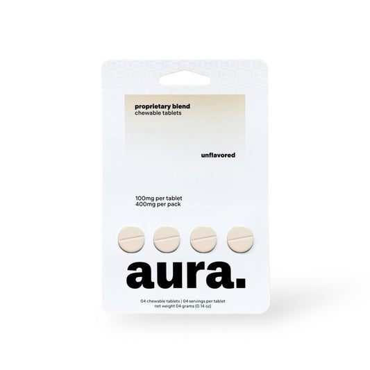 AURA. PROPRIETARY BLEND CHEWABLE TABLETS 100MG 4CT - UNFLAVORED