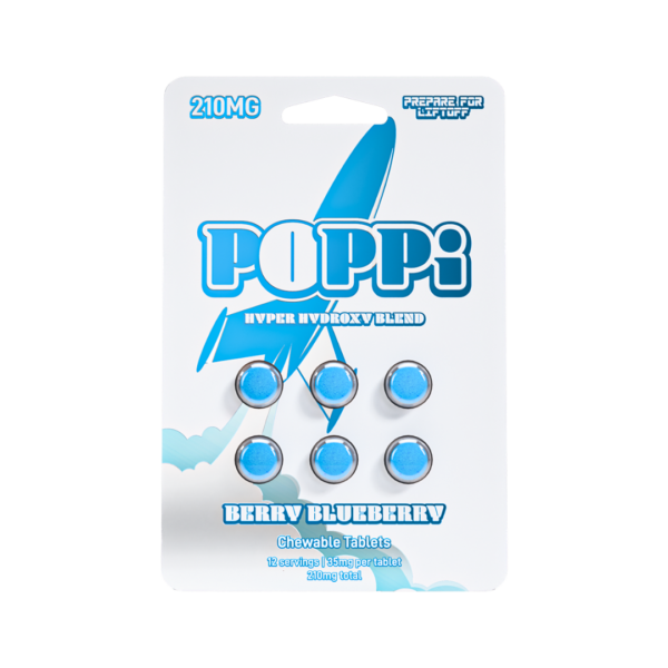 Poppi 6ct 7OH Tabs Berry Blueberry 35mg Per Tablet (+ Bonus Poppi Mango)