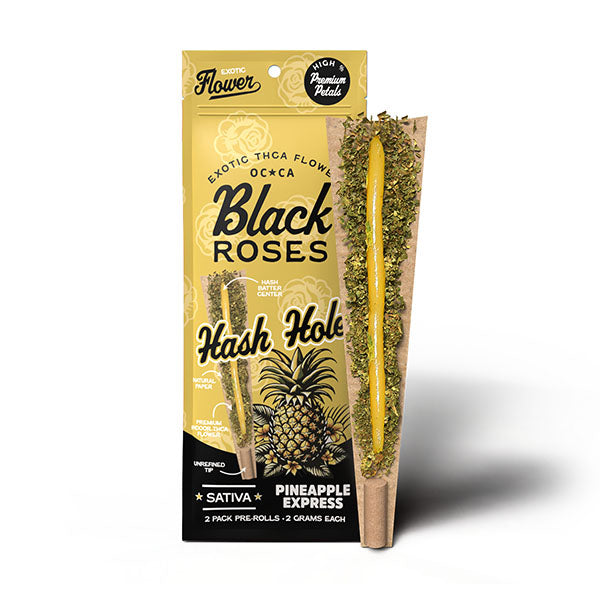 BLACK ROSES EXOTIC HASH HOLE 2G PRE-ROLLS 2PK - PINEAPPLE EXPRESS SATIVA