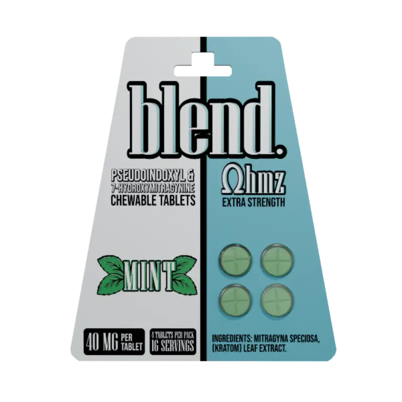 Blend Ohmz mint chewable tablets.