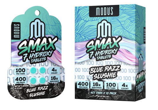 MODUS SMAX 7-HYDROXY TABLETS 100MG 4CT - BLUE RAZZ SLUSHIE