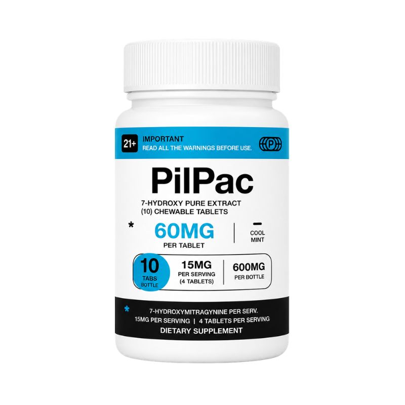 PilPac Designer Alkaloids 7-Hydroxy Chewable Tablets 10ct 60mg Per Tablet - Cool Mint