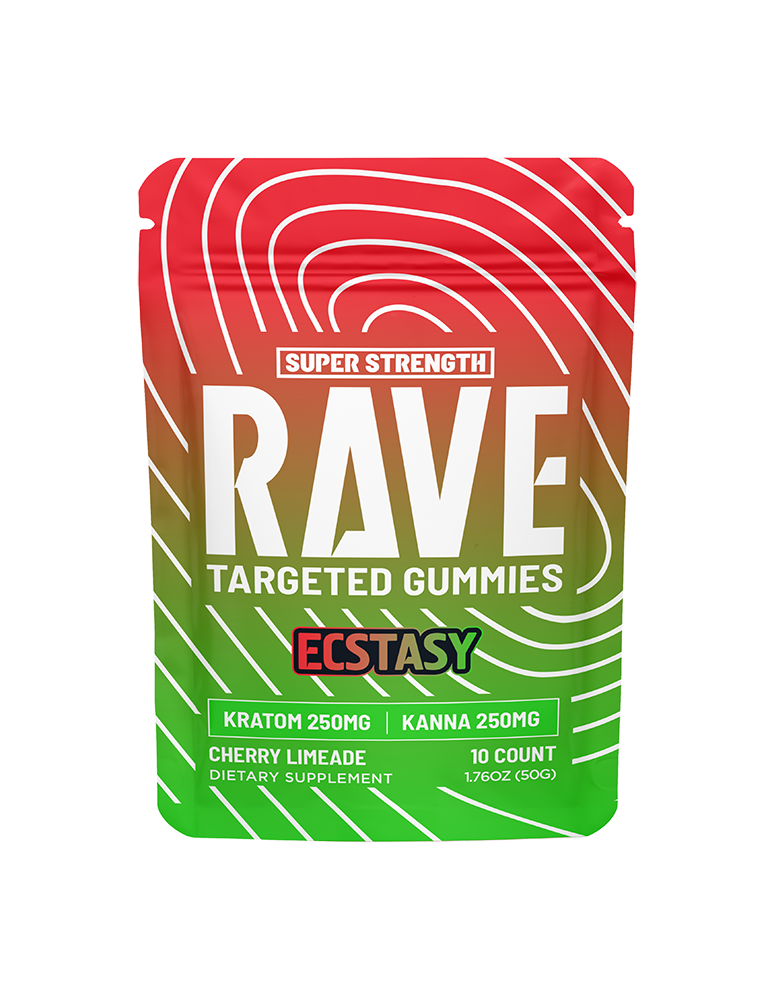 RAVE KRATOM GUMMIES 10CT CHERRY LIMEADE (KRATOM 250MG + KAVA 250MG)