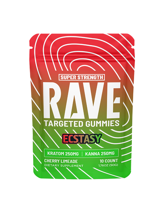 RAVE KRATOM GUMMIES 10CT CHERRY LIMEADE (KRATOM 250MG + KAVA 250MG)