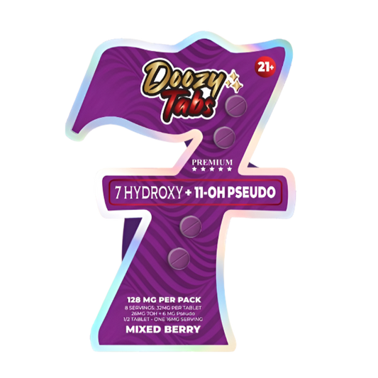 Doozy Tabs 4ct 7OH+11OH Pseudo Chewable Tabs Mixed Berry 32mg per Tablet