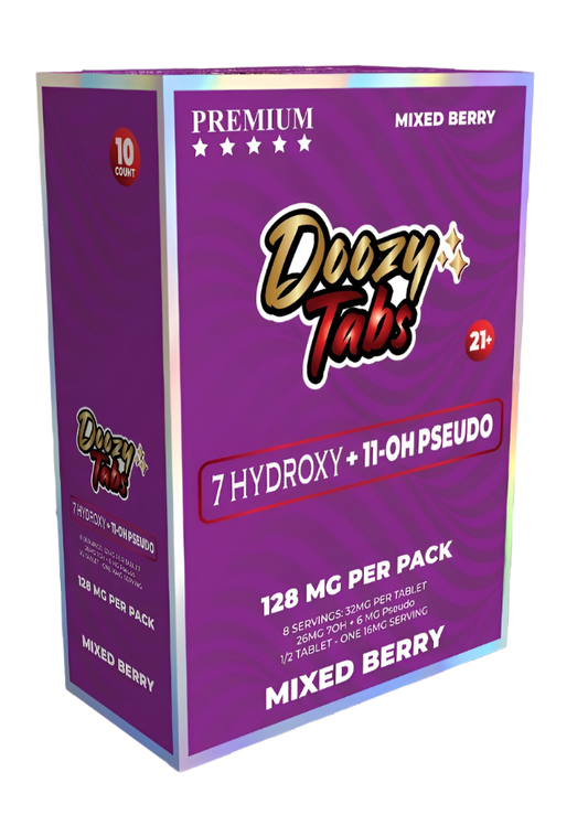 Doozy Tabs 4ct 7OH+11OH Pseudo Chewable Tabs Mixed Berry 32mg per Tablet