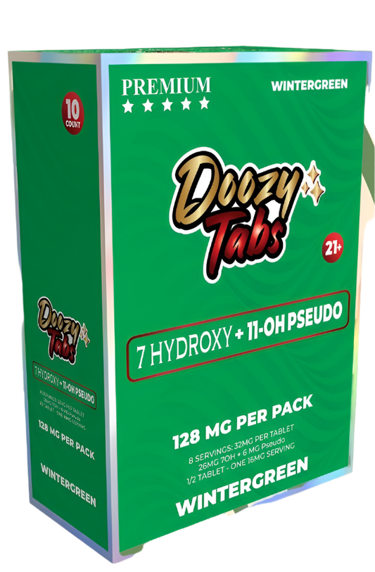 Doozy Tabs 4ct 7OH+11OH Pseudo Chewable Tabs Wintergreen 32mg per Tablet