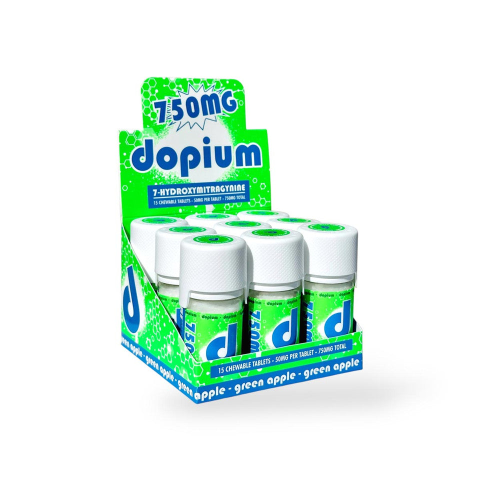 DOPIUM 7-HYDROXY CHEWABLE TABLETS 15CT 50MG PER TABLET - GREEN APPLE