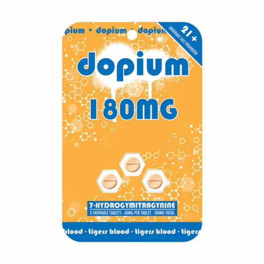 DOPIUM 7-HYDROXY CHEWABLE TABLETS 3CT 60MG PER TABLET - TIGERS BLOOD