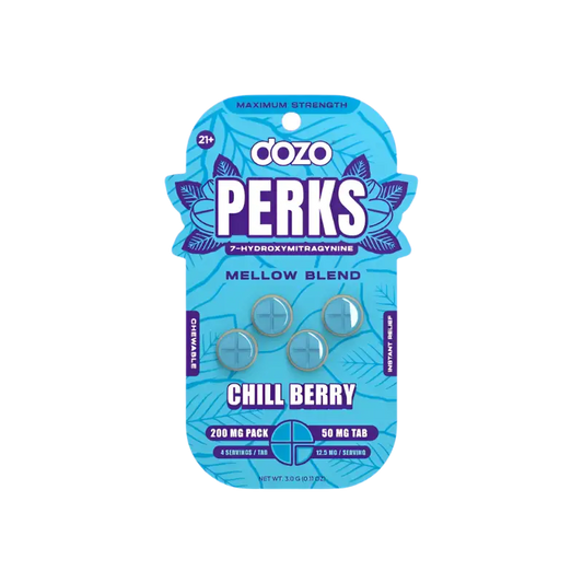 Dozo Perks Chill Berry chewable tablets.