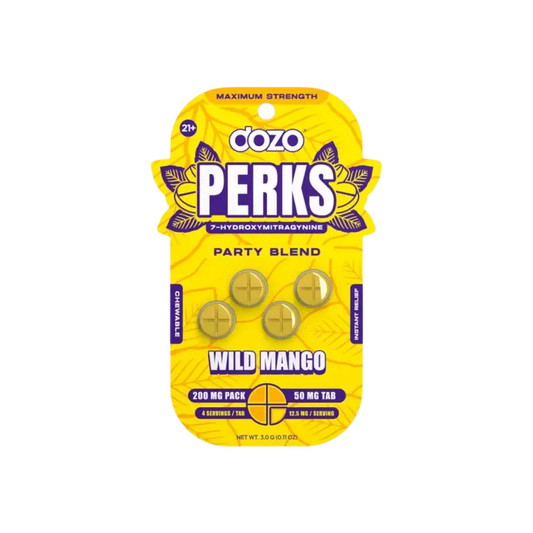 Pack of ’Cozo Perks’ Wild Mango chewable tablets.