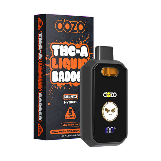 DOZO - THC-A LIQUID BADDER 5G DISPOSABLES - GRUNTZ - HYBRID