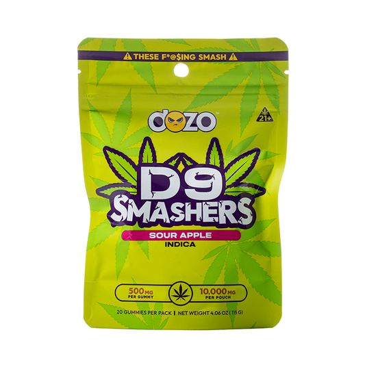 DOZO - D9 SMASHERS GUMMIES - 20 COUNT - SOUR APPLE - INDICA