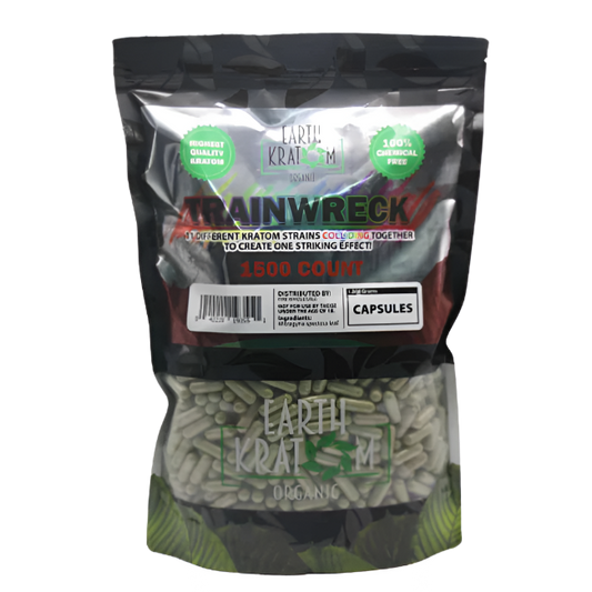 EARTH KRATOM CAPSULES 1500CT - TRAINWRECK - Seven Tech