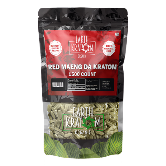 EARTH KRATOM CAPSULES 1500CT - MAENG DA RED VEIN - Seven Tech