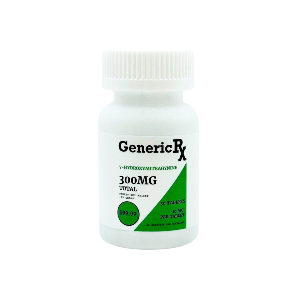 Generic Rx 300mg Bottle 30ct Tabs 10mg GenericRx  7OH+