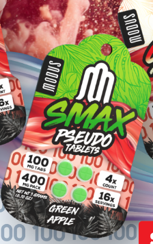 MODUS SMAX PSEUDO TABLETS 100MG 4CT - GREEN APPLE