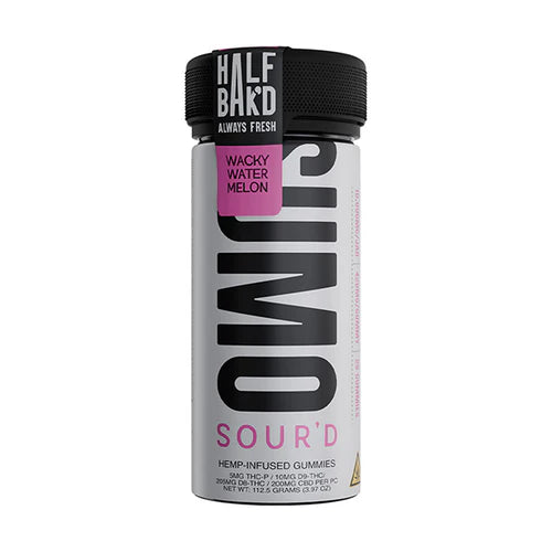 HALF BAK'D D9 SUMO SOUR'D 25CT 420MG PER GUMMY - WACKY WATERMELON - Seven Tech