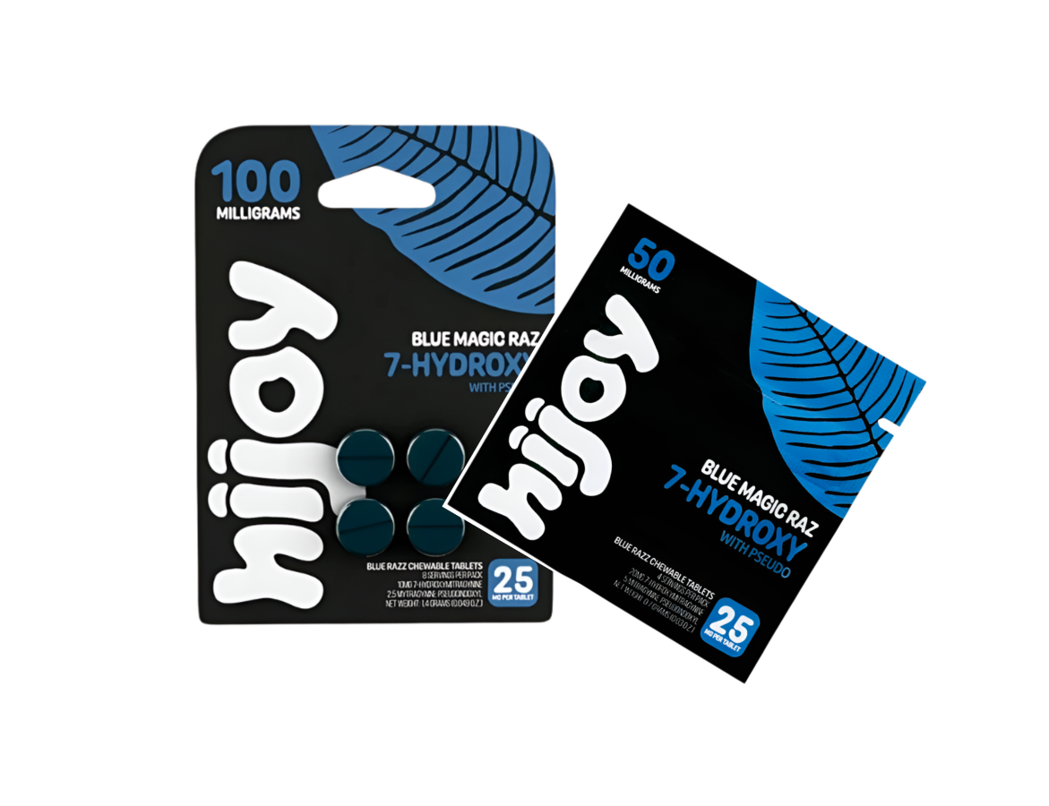 HIJOY 4ct 7OH + Psuedoindoxyl Blue Magic Raz 25mg + 2ct Bundle
