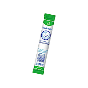 Single-serving watermelon-flavored Hydralyte drink mix packet with a smiling face logo.