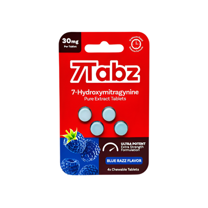 7Tabz 4ct 7OH Chewable Tabs Blue Razz 30mg Per Tablet - Seven Tech