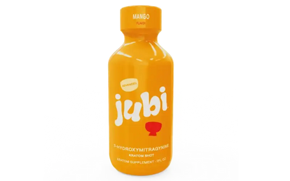 Mango-flavored Jubi energy shot.