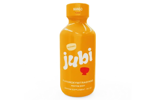 Mango-flavored Jubi energy shot.