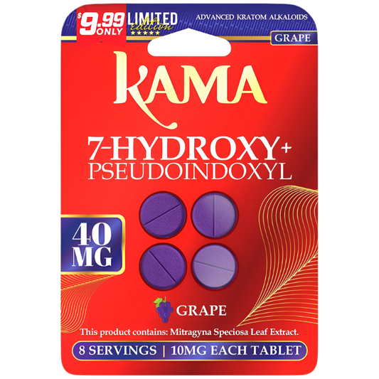 KAMA 4ct 7OH + Psuedoindoxyl Tabs Grape 10mg per Tablet