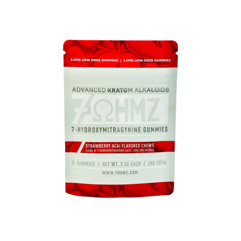 7OHMZ 7-Hydroxymitragynine Gummies Strawberry Acai Chews 3.5mg 8ct - Herbal