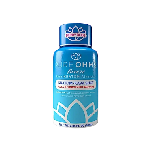 🎁 Pure Ohms Kratom Kava Shot Breeze Berry Bliss 60ml (100% off)