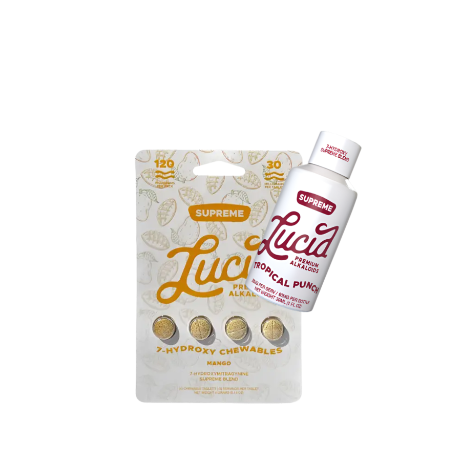 Lucid 4ct 7OH Mango Chewable Tabs 30mg & Shot Bundle