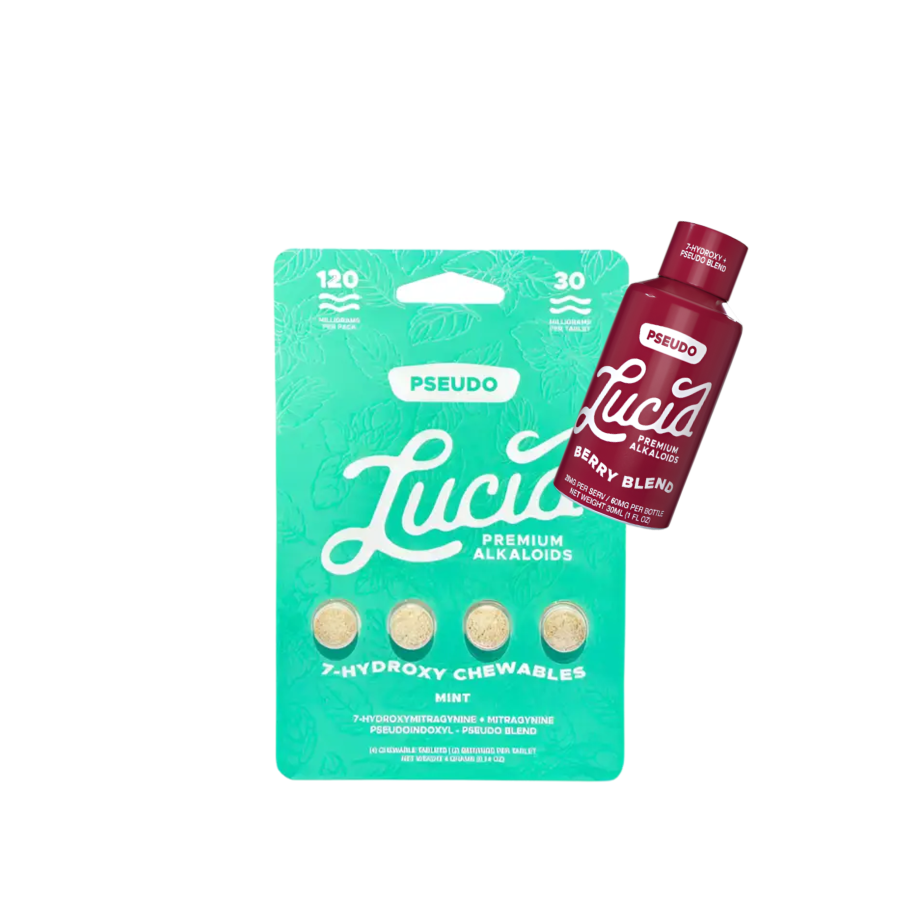 Lucid 4ct 7OH + Psuedoindoxyl Mint Chewable Tabs 30mg & Shot Bundle