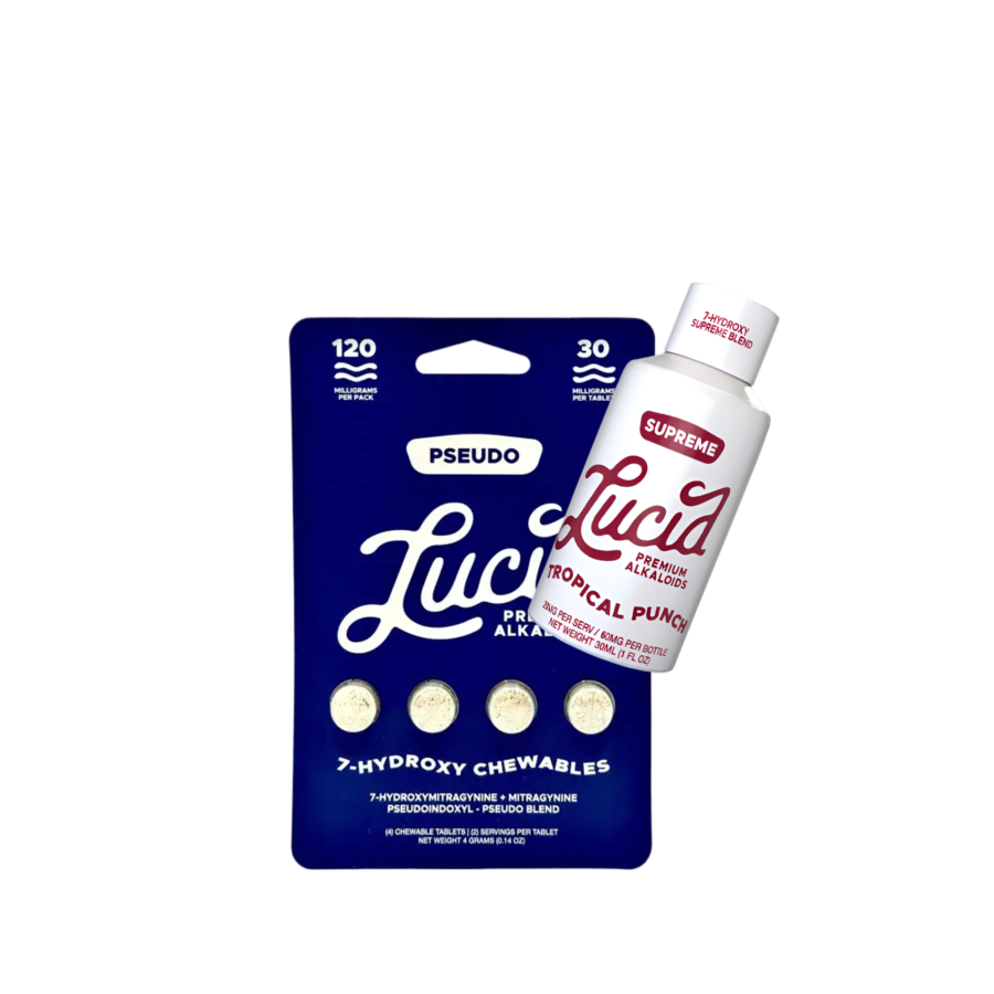 Lucid 4ct Pseudo 7OH Chewable Tabs 30mg & Shot Bundle