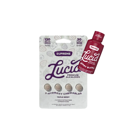 Lucid 4ct 7OH Triple Berry Chewable Tabs 30mg & Shot Bundle
