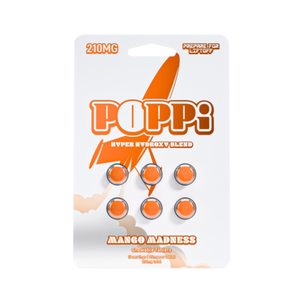 Poppi 6ct 7OH Tabs Mango Madness 35mg Per Tablet (+ Bonus Poppi Mango)