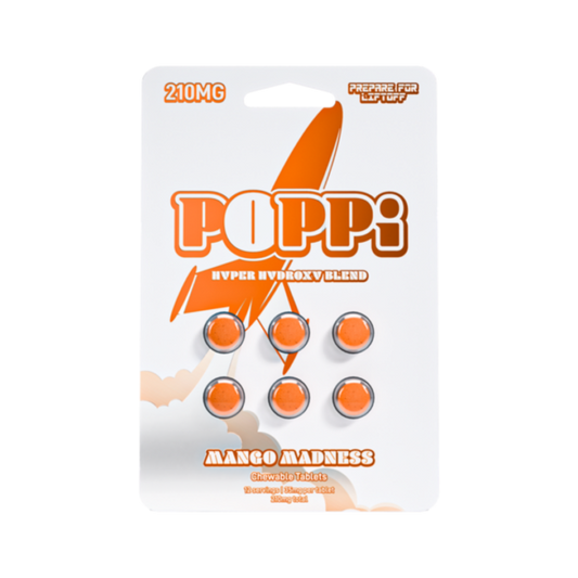 Poppi 6ct 7OH Tabs Mango Madness 35mg Per Tablet (+ Bonus Poppi Mango)