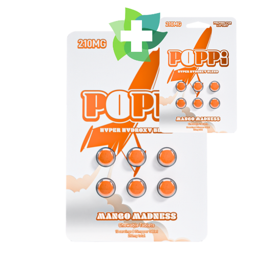 Poppi 6ct 7OH Tabs Mango Madness 35mg Per Tablet (+ Bonus Poppi Mango)