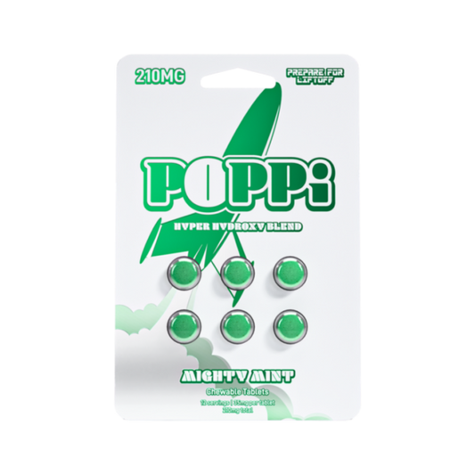 Poppi 6ct 7OH Tabs Mighty Mint 35mg Per Tablet (+ Bonus Poppi Mango)