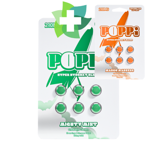 Poppi 6ct 7OH Tabs Mighty Mint 35mg Per Tablet (+ Bonus Poppi Mango)