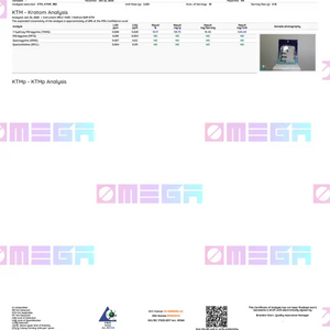 Laboratory test results document showing QA testing data.