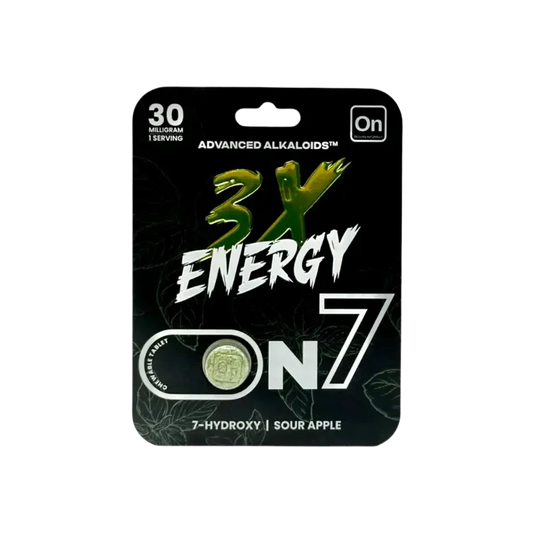 On7 1ct 7OH Sour Apple 3x Focus Tabs 30mg per Tablet - Seven Tech