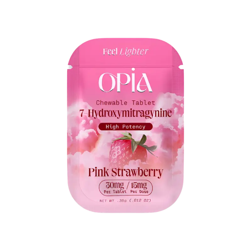 Pink strawberry chewable tablet packet.